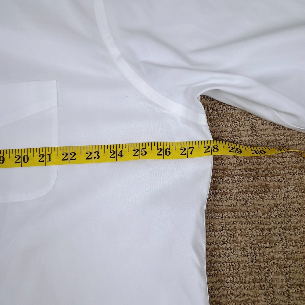 Paul Fredrick Mens White Non-Iron Stretch Dress Shirt 18.5 x 36 Formal Shirt - Picture 6 of 13